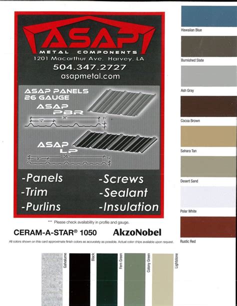 asap sheet metal|metal roofing supply new orleans.